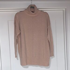 Ann Taylor- Shimmer Pink Tunic Turtleneck Sweater, size M